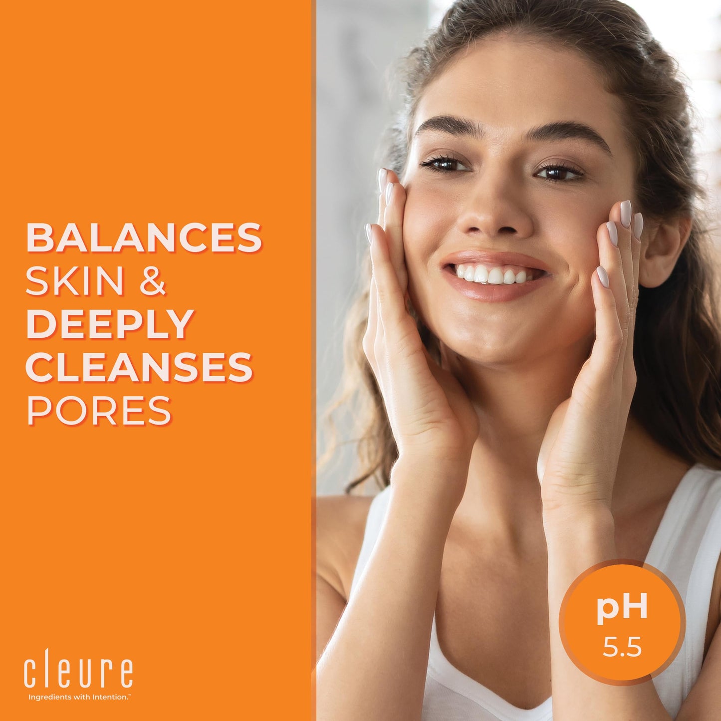 Cleure Gentle Face Cleanser for Dry Sensitive Skin - Hydrating Daily Lotion Cleanser, Non-Greasy, pH Balanced w/Shea Butter & Sodium Hyaluronate, Fragrance Free (8 oz, 1 Pack)
