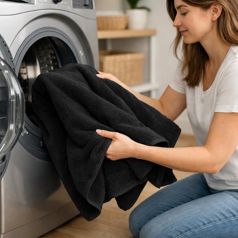 RIVERSIDE Pack of 2 Extra Large Bath Sheets 35 x 70 Inches, 100% Ring Spun Cotton, Hotel Quality, Oversized Bath Towels for Adults, Soft, Highly Absorbent & Quicker to Dry, Black