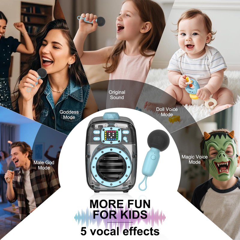 Portable Bluetooth Speaker with 360°HD Stereo Sound and Robust Bass, Stocking Stuffers, Microphone, 3-8H Playtime, BT 5.3, DSP, Small Wireless Speaker for party, camping, car, White Elephant Gifts
