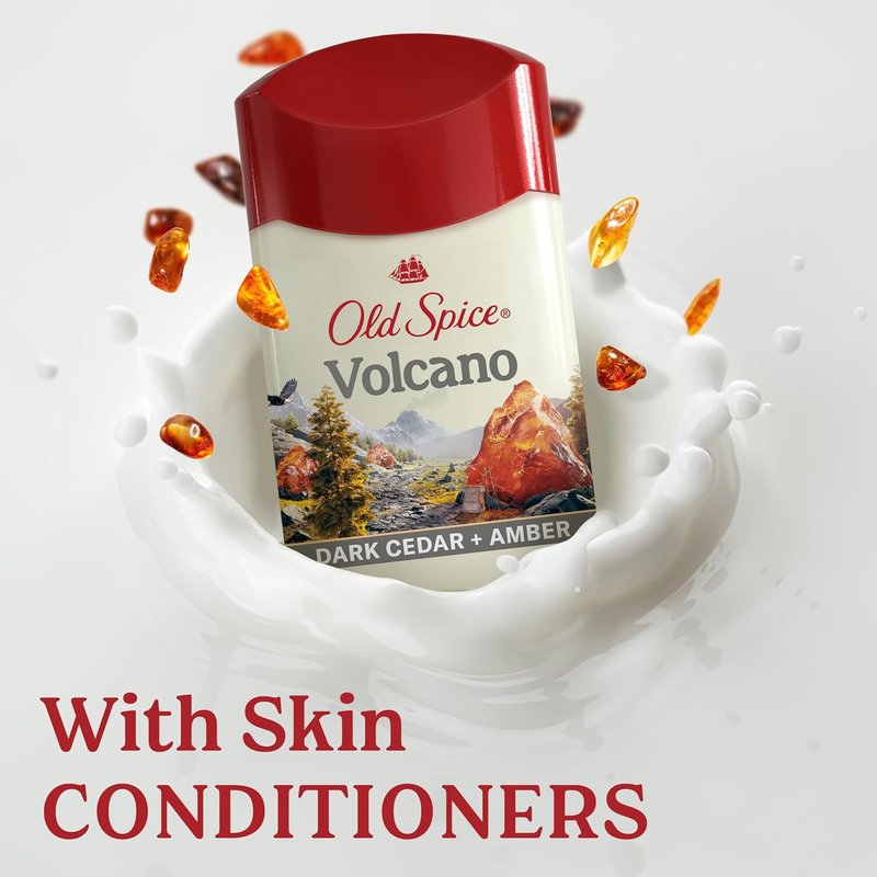 Old Spice Antiperspirant & Deodorant Volcano - Charcoal Infused, 2.6oz (Pack of 3) | Travel-Size Swagger Body Wash