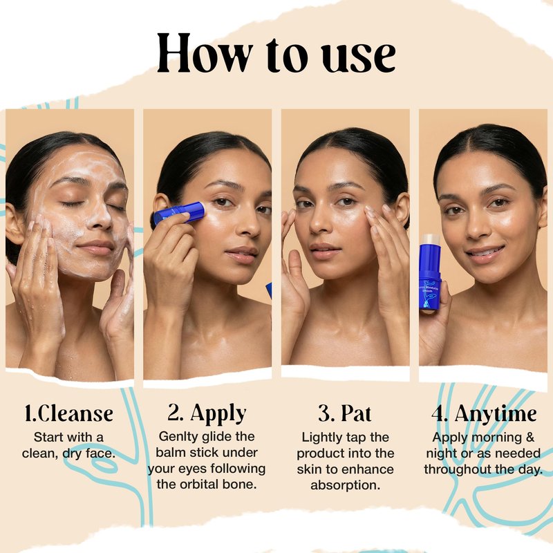 2 Pk 20g Under Eye Balm Stick Hydrating | 0.7 Oz Moisturizing Under Eye Brightener Stick w/Retinol, Aloe Vera, Vit E | Plumps, Hydrates & Reduces Dark Circles & Puffiness | Multipurpose Undereye Balm