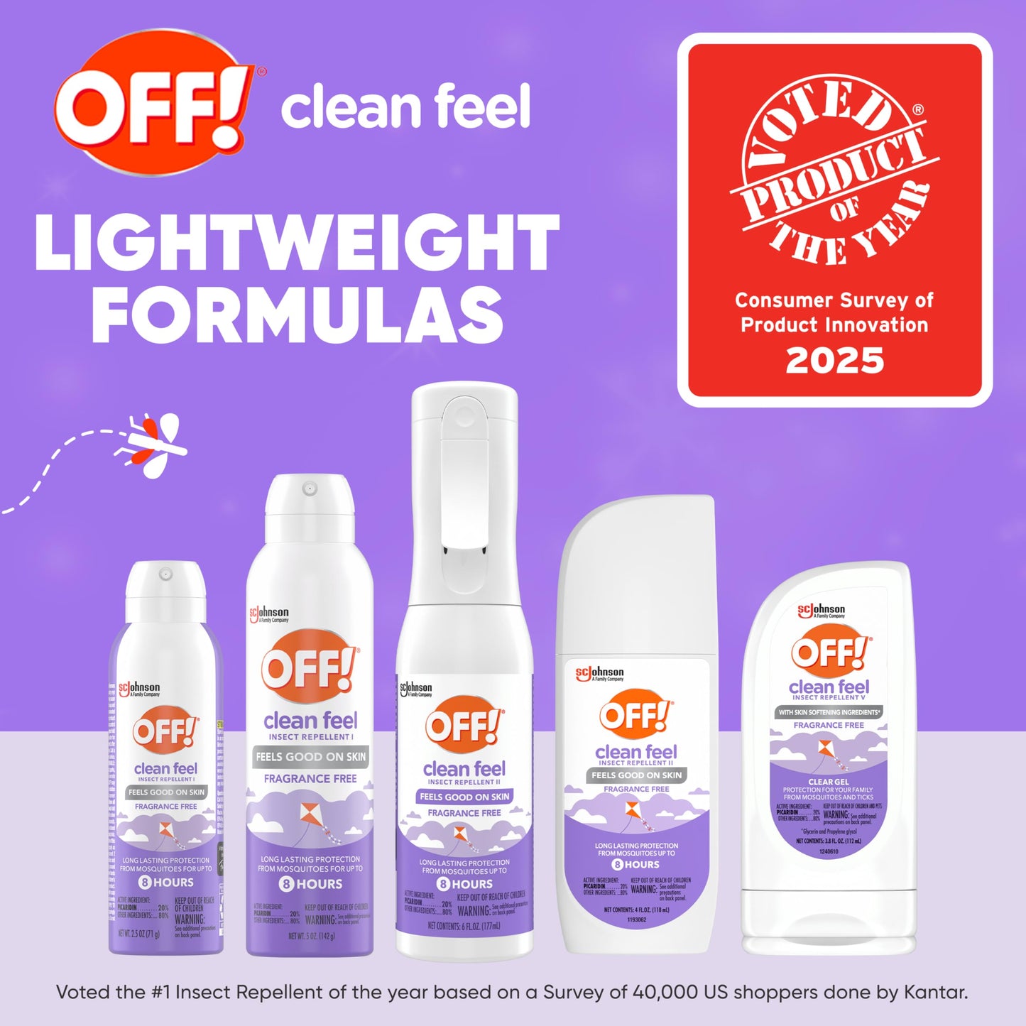 Off! Clean Feel Insect Repellent Misting Spray, Fragrance-Free Picaridin Bug Spray for Lasting DEET-Free Protection from Mosquitoes and Ticks, 6 oz, (Pack of 2)