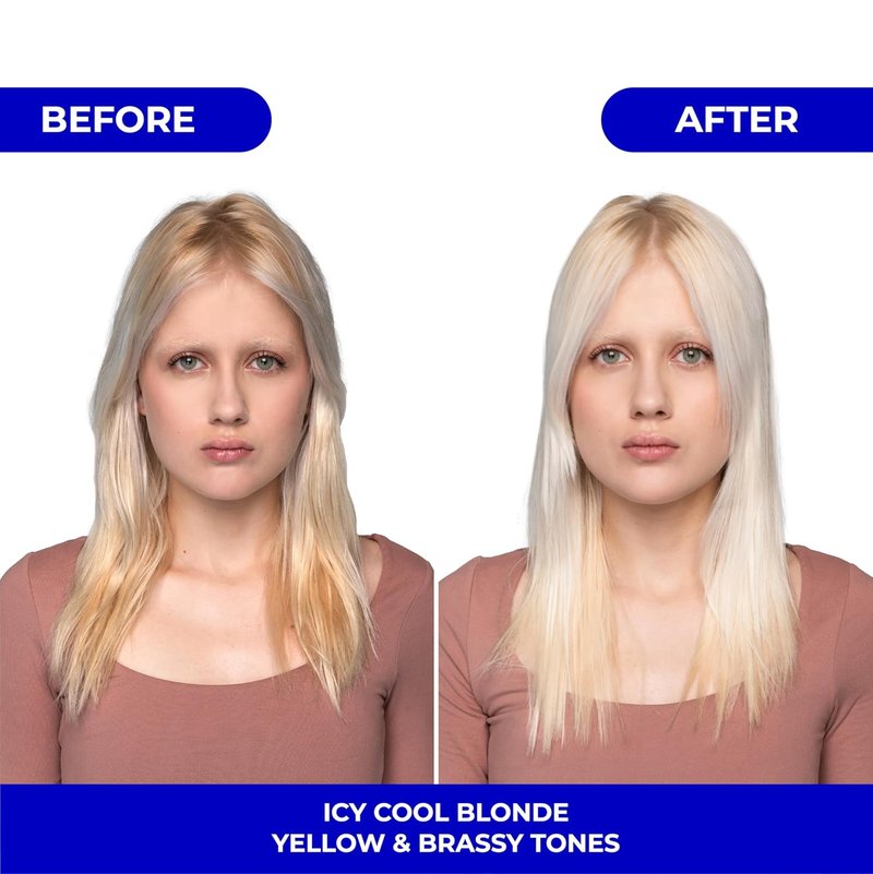 Icy Cool Blonde Purple Shampoo & Toning Mask Set - Neutralizes Yellow & Brassy Tones | 2 x 10.1 Fl Oz | Paraben & Sulfate Free