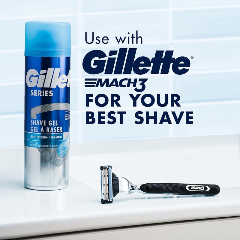 Gillette Shave Gel - 3X Action Moisturizing Formula | Twin Pack (7 Oz Each)