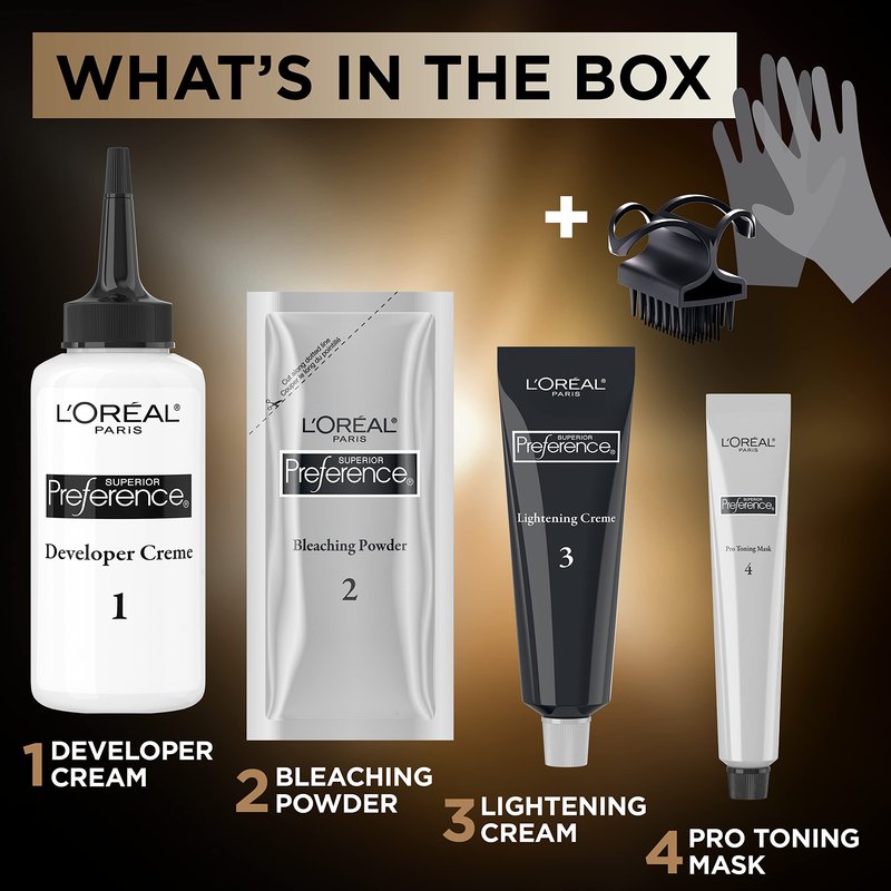 L'Oreal Paris Superior Preference Balayage Kit, Hair Dye for At-Home Highlighting with Pro Toning Mask, Light Brown to Brown, 1 Kit
