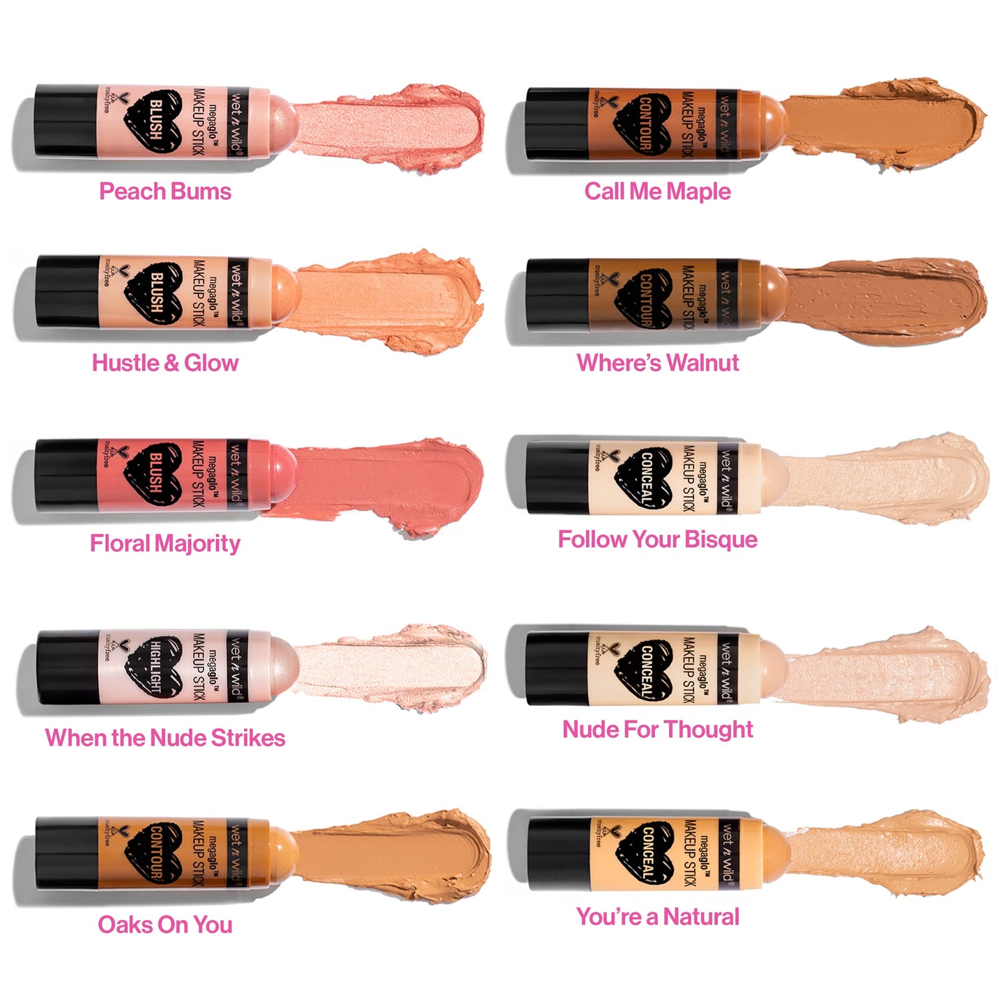 wet n wild MegaGlo Makeup Stick, Buildable Color, Versatile Use, Cruelty-Free & Vegan - Where's Walnut?