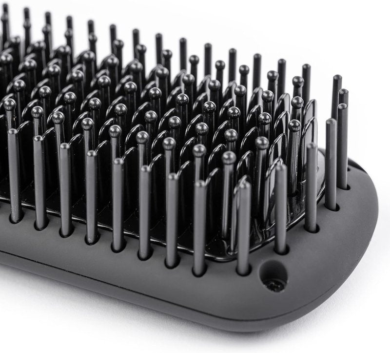 L'ANGE HAIR Straightening Brush - Heated Tool for Smoother, Frizz-Controlled Hair | Dual-Voltage Ceramic Hot Brush (Black)