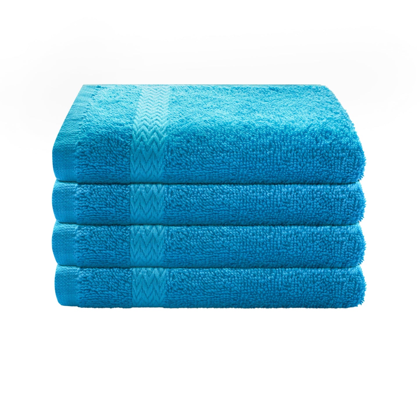 Premium Wash Cloths Set,13 x13 Inches, 100% Cotton Ring Spun, Absorbent and fast dry, Soft Feel Essential Washcloths for Bathroom, Spa, Gym, and Face, fingertip towel,Daily use (Pack of 4) Turquoise