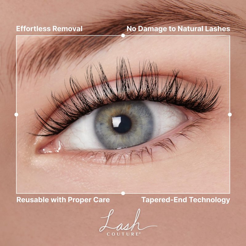 Kiss Lash Couture LuXtensions Collection False Eyelashes, Flat Lash Technology, Super Slim Lash Band, Real Lash Extension Fibers, Reusable, Style ‘Velvet', 12mm, 1 Pair Strip Lashes