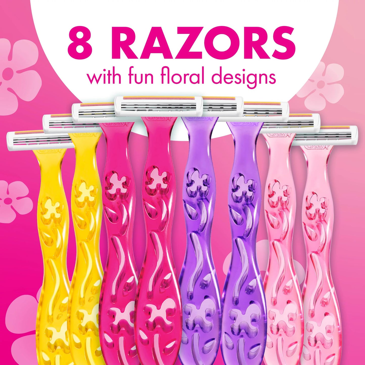 BIC Soleil 3 Simply Women's Disposable 3-Blade Razors, Aloe Vera Moisture Strip, College Dorm Room Essential, Shower Caddy and Toiletry Bag Ready, 8-Pack