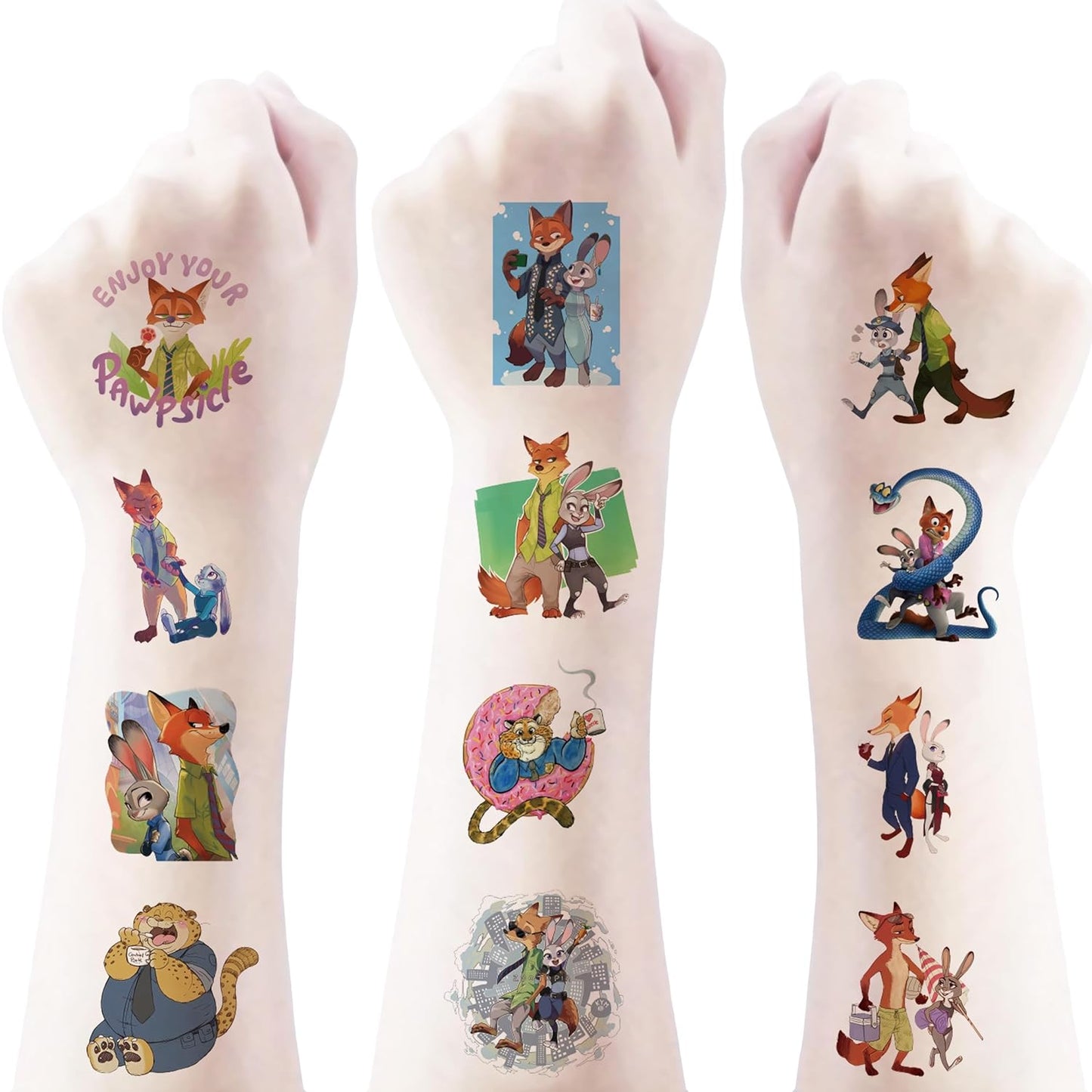 Zootopia | 20 Pcs Temporary Tattoos for Teens - Fun Birthday Party Favors & Decorations