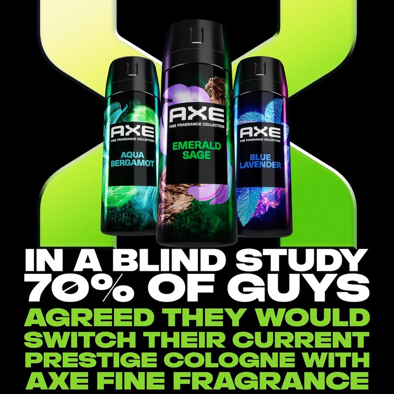 AXE Premium Deodorant Body Spray for Men - Emerald Sage | 72H Odor Protection with Essential Oils, 4 oz
