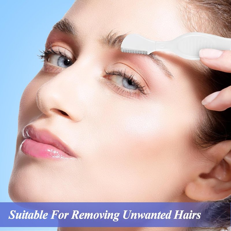 Mudder 21 Pcs Eyebrow Razor Eyebrow Shaver Facial Razor Multipurpose Face Trimmers with Precision Cover for Women Makeup Care Tools (White,Black)