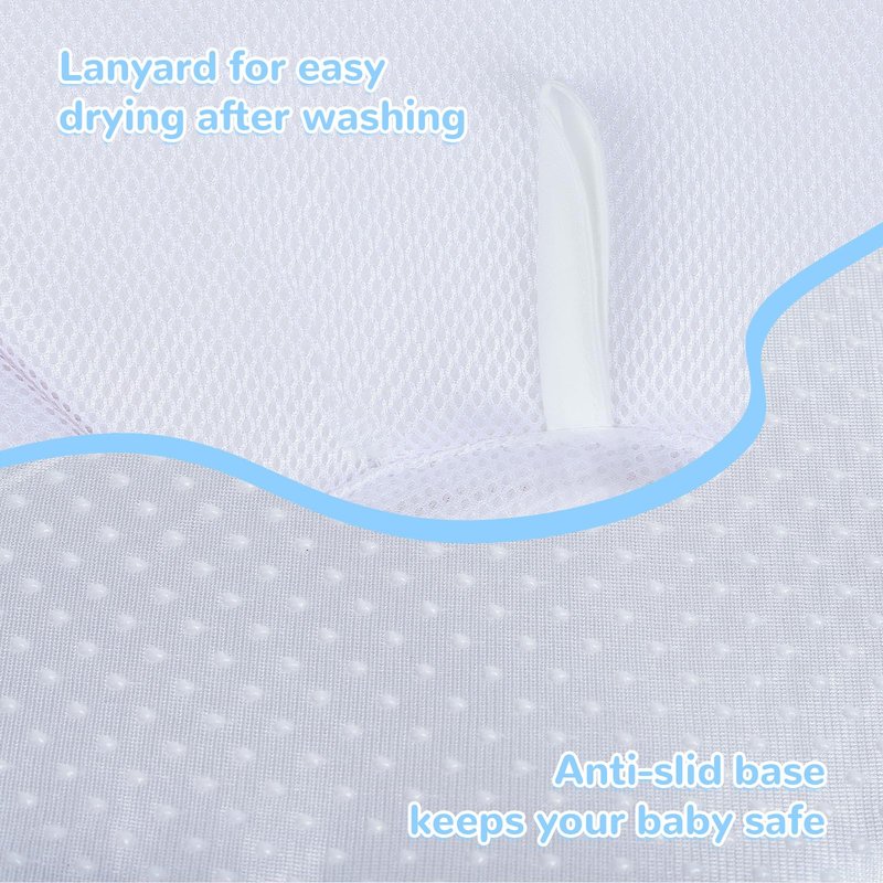 Premium Baby Bath Pad with Butterfly Flower - Ultra Soft & Quick Dry Bathtub Mat for Newborns, Anti-Slip Sink Cushion (Red-Blue)