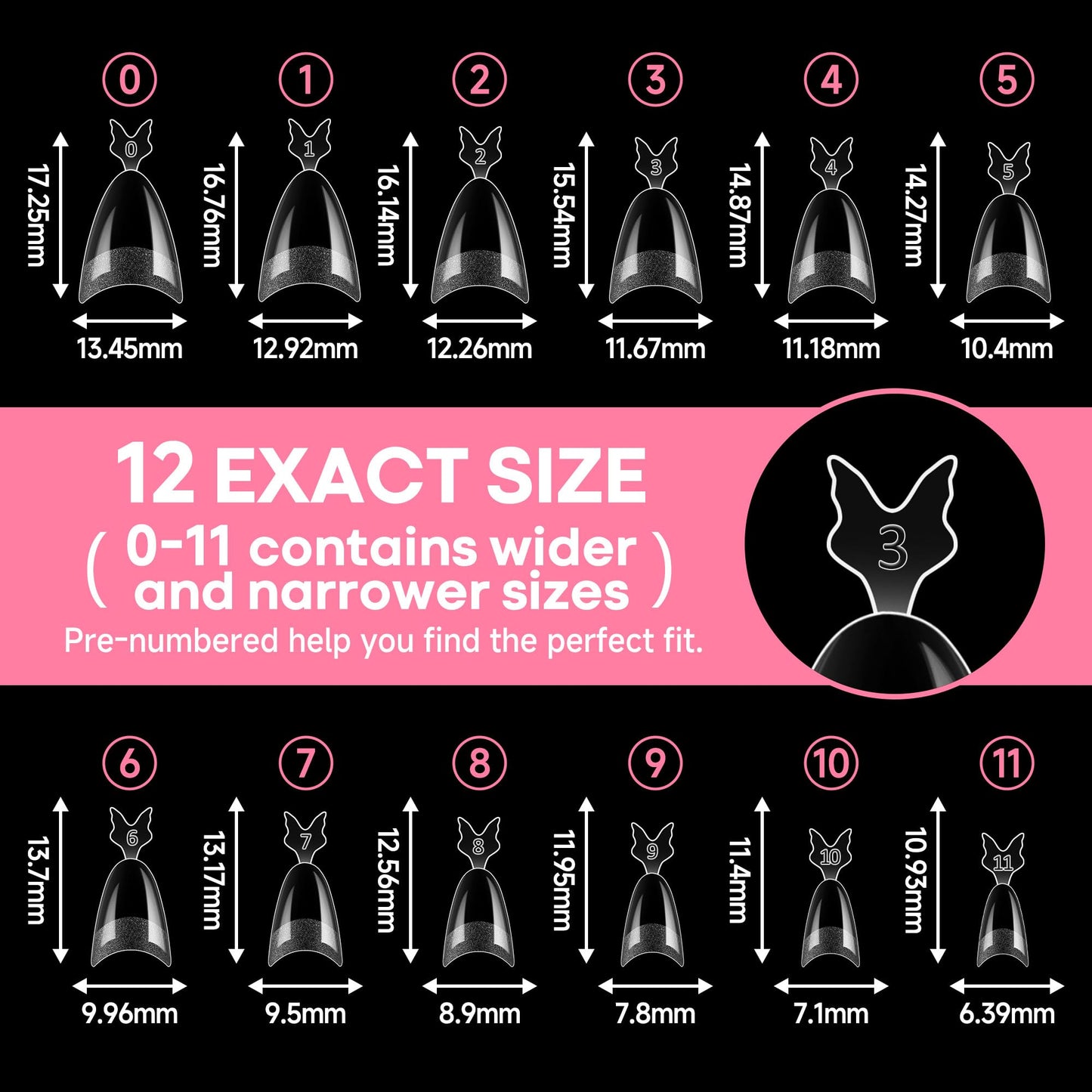 UNA GELLA Gel Nail Tips Almond Shape: 504pcs Medium Almond Nail Tips Half Cover Upgrade Soft Gel Matte Design for DIY Press On Nails Acrylic False Nails Tips 12 Sizes
