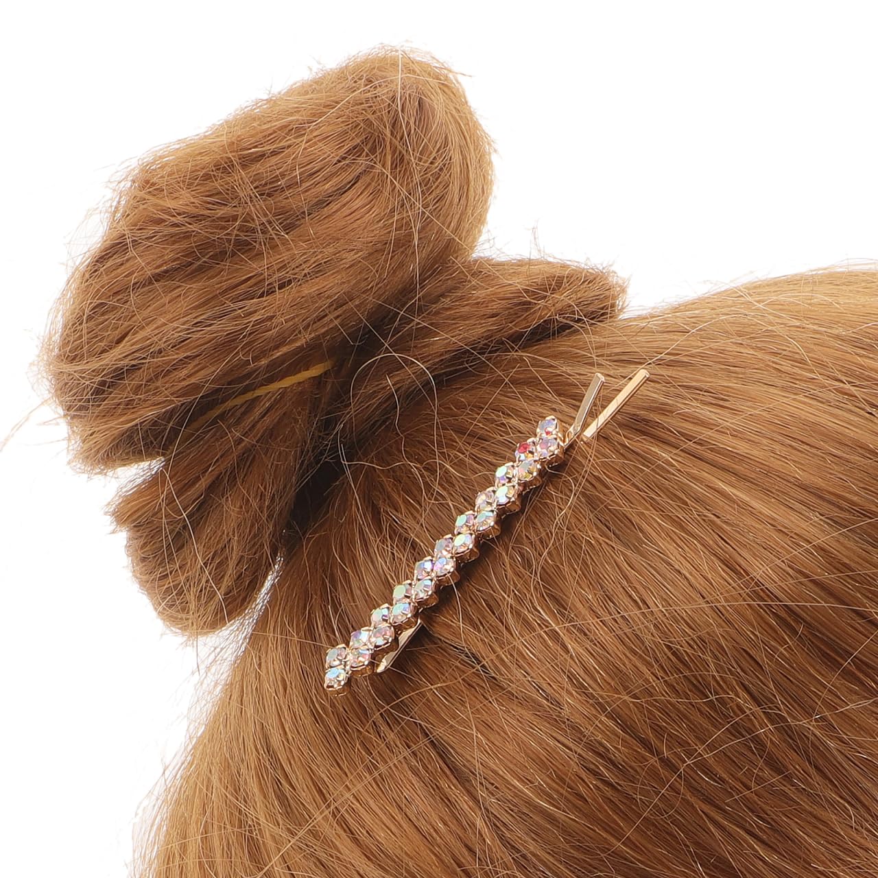 Uonlytech Crystal Rhinestone Hair Clips and Bobby Pins - Alloy Bling Silver Rhinestones Hair Clamps and Small Clips for Women