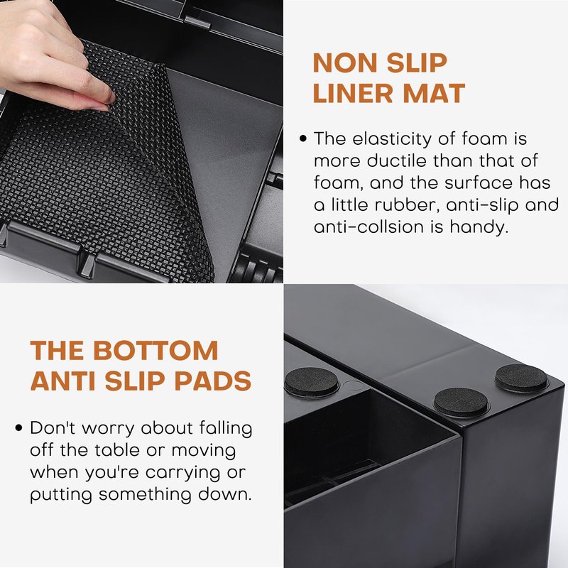 Large Barber Station Organizer for Corded Clippers & Guards, Barber Clipper Tray Anti-slip Hair Trimmer Holder, Multifunctional Detachable Hairdressing Tool Holder, Salon Haircut Supplies Storage Case