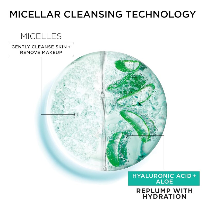 Garnier Micellar Water - Hydrating Facial Cleanser & Makeup Remover with Hyaluronic Acid | 13.5 Fl Oz (400mL)