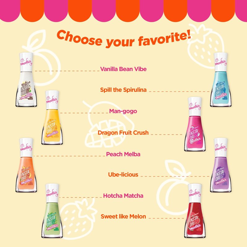 Sally Hansen Insta-Dri the Smoothie, Hatcha Matcha, Nail Polish – Dries in 60 Seconds – One Coat – Satin-Matte Finish