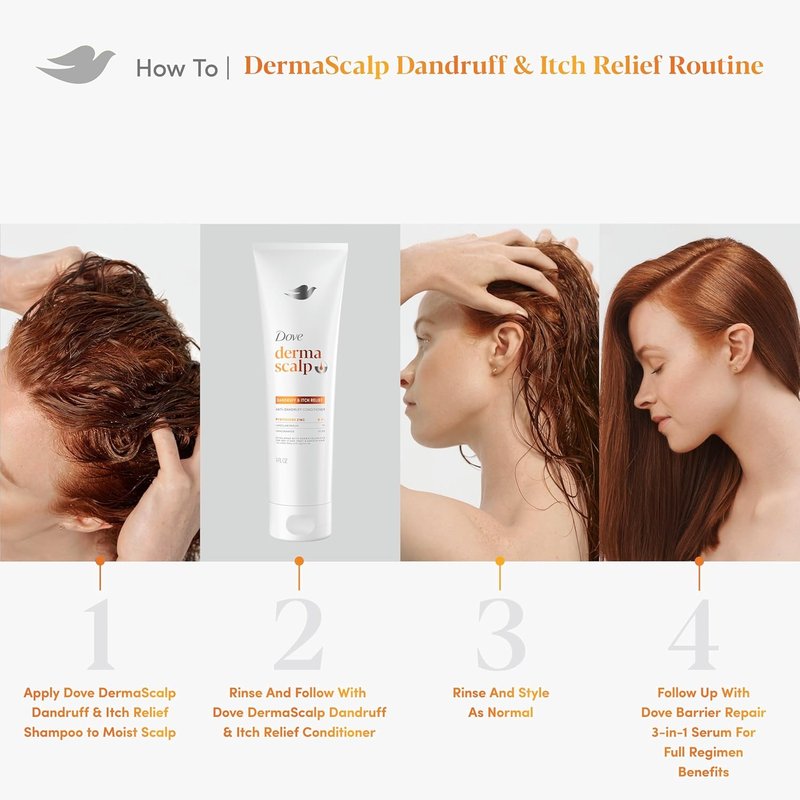 Dove Derma Scalp Conditioner - Dandruff & Itch Relief with Pyrithione Zinc | 9 Fl Oz