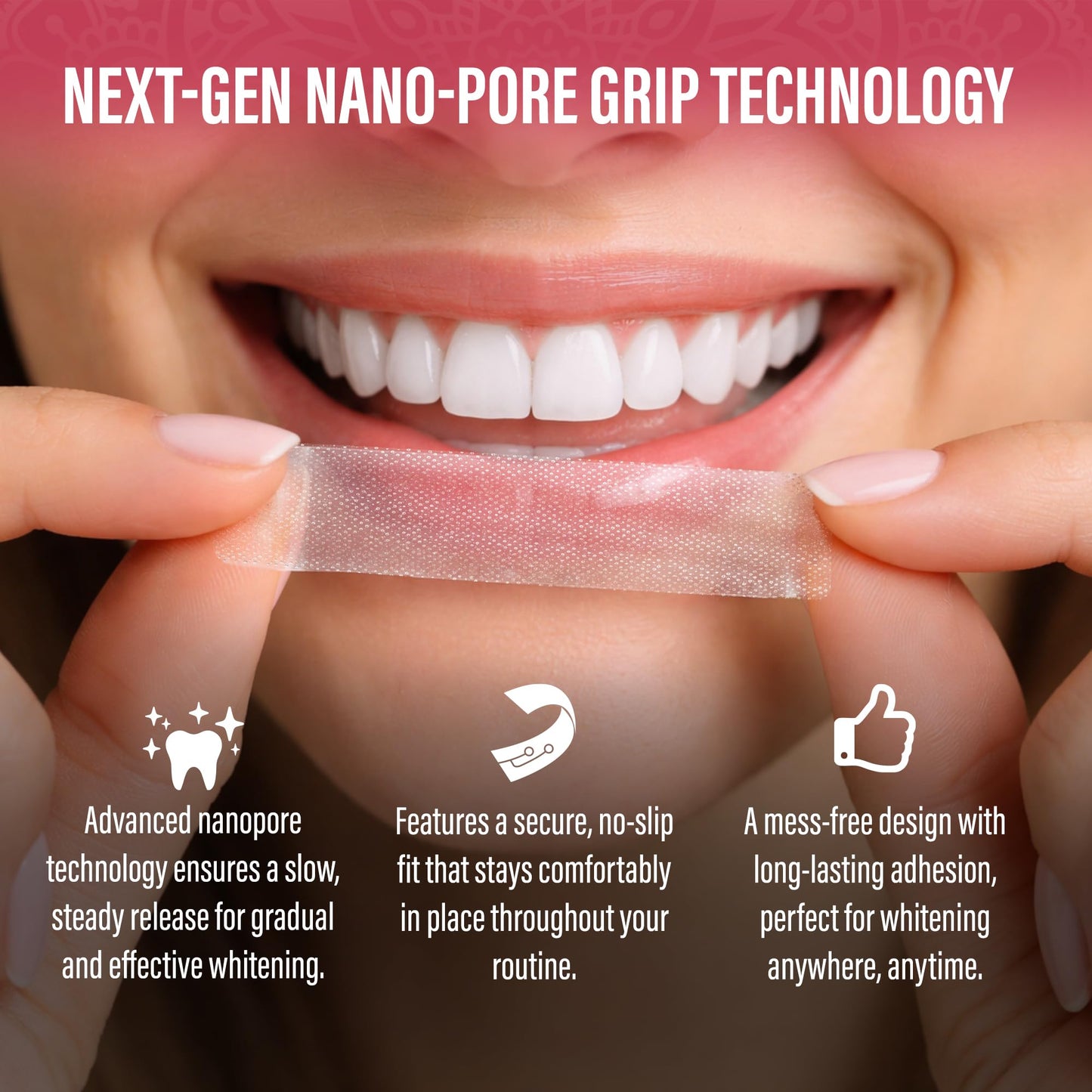 GuruNanda Sensitive Teeth Whitening Strips—9-Day Treatment, Gentle on Teeth Formula, Non-Slip, Dry Strip Technology, Whitening Designed with Care for a Brighter Smile