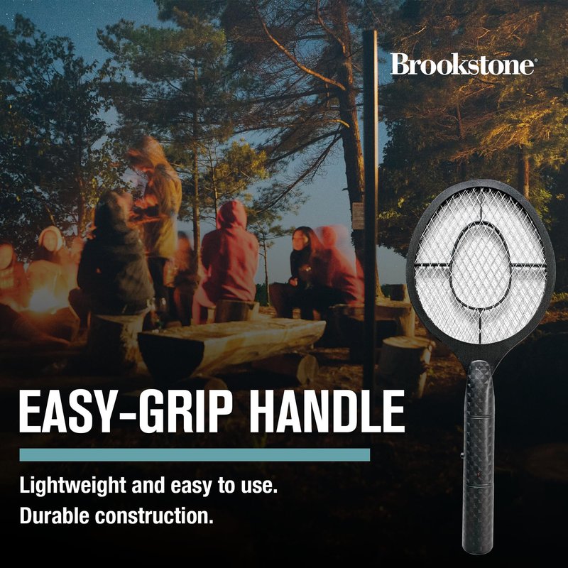 Brookstone Handheld Bug Zapper – Electric Mosquito & Flying Insect Zapper | Lightweight Rechargeable Bug Zapper Racket | Indoor & Outdoor Use