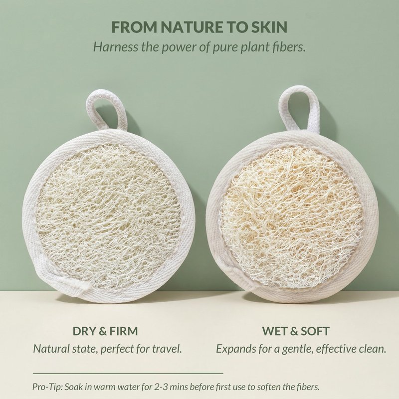 Egyptian Loofah Face Pads – Gentle Exfoliating Facial Sponge for Cleansing