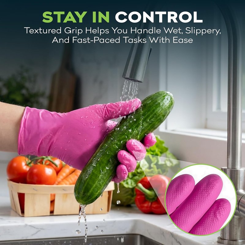 Fuchsia Hot Pink Nitrile Disposable Gloves - 3 Mil Medical Exam | Powder & Latex Free