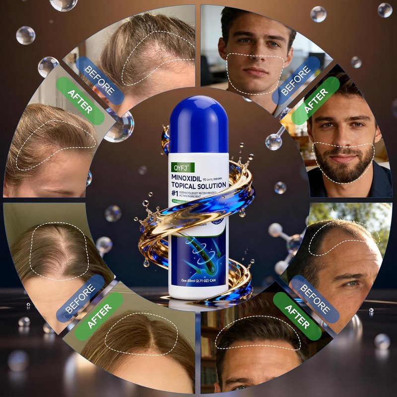 Minoxidil Hair Growth Serum - 5% Formula for Men & Women | Biotin-Infused, 8-Month Supply (6 x 2.7 FL OZ)