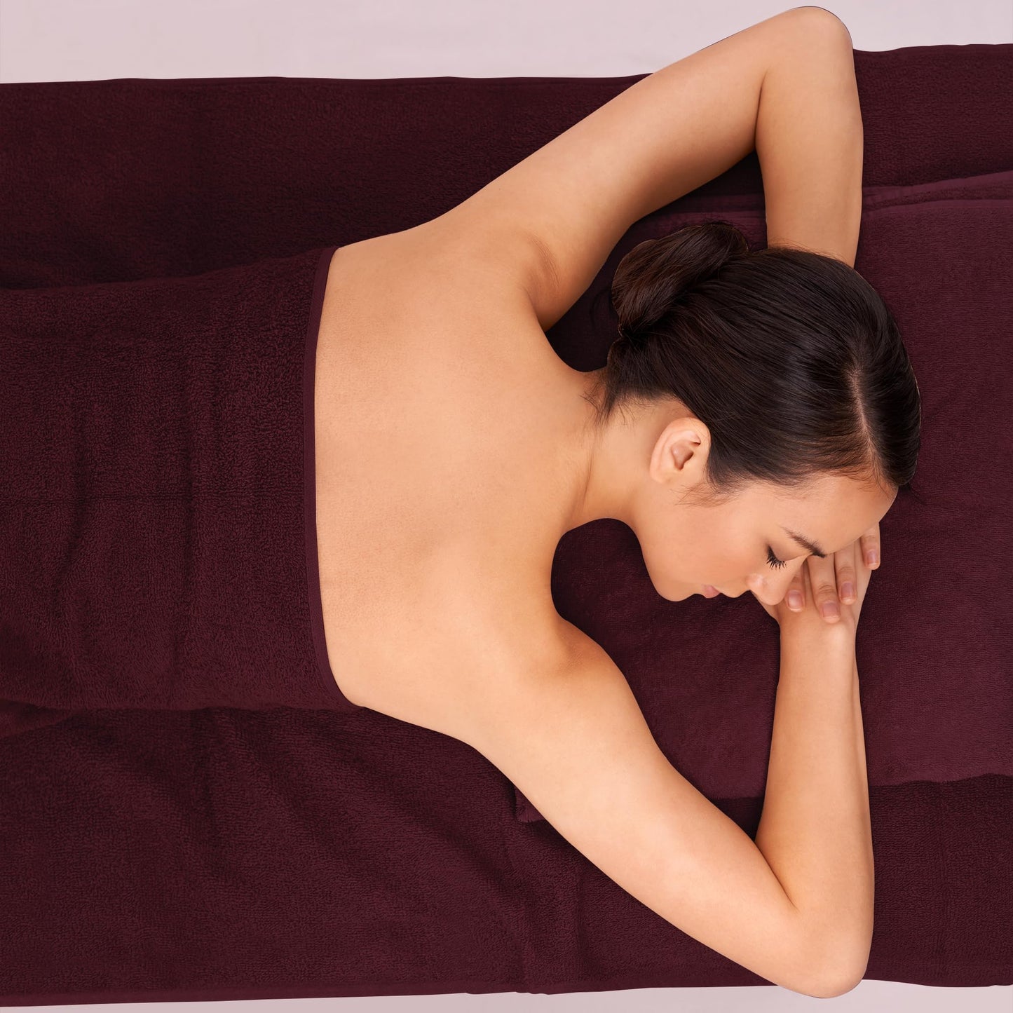 Novo Home Bath Sheets – Extra Large Bathroom Sheet Set – Pack of 2 Jumbo Towels Burgundy (71x35in) – 100% Cotton Soft Quick Dry Large Bath Towels for Adults Hotel Spa Bathroom Use