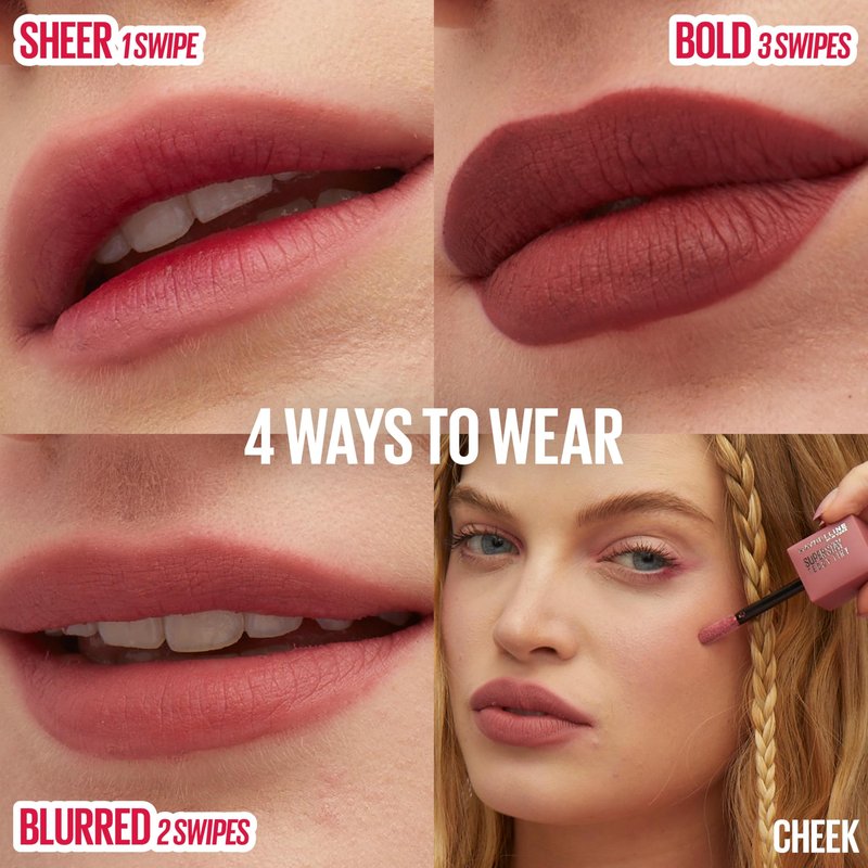 MAYBELLINE Super Stay Teddy Lip Tint, Long Lasting Matte Lipstick For Up To 12HR Wear, Mascara Tear, 1 Count