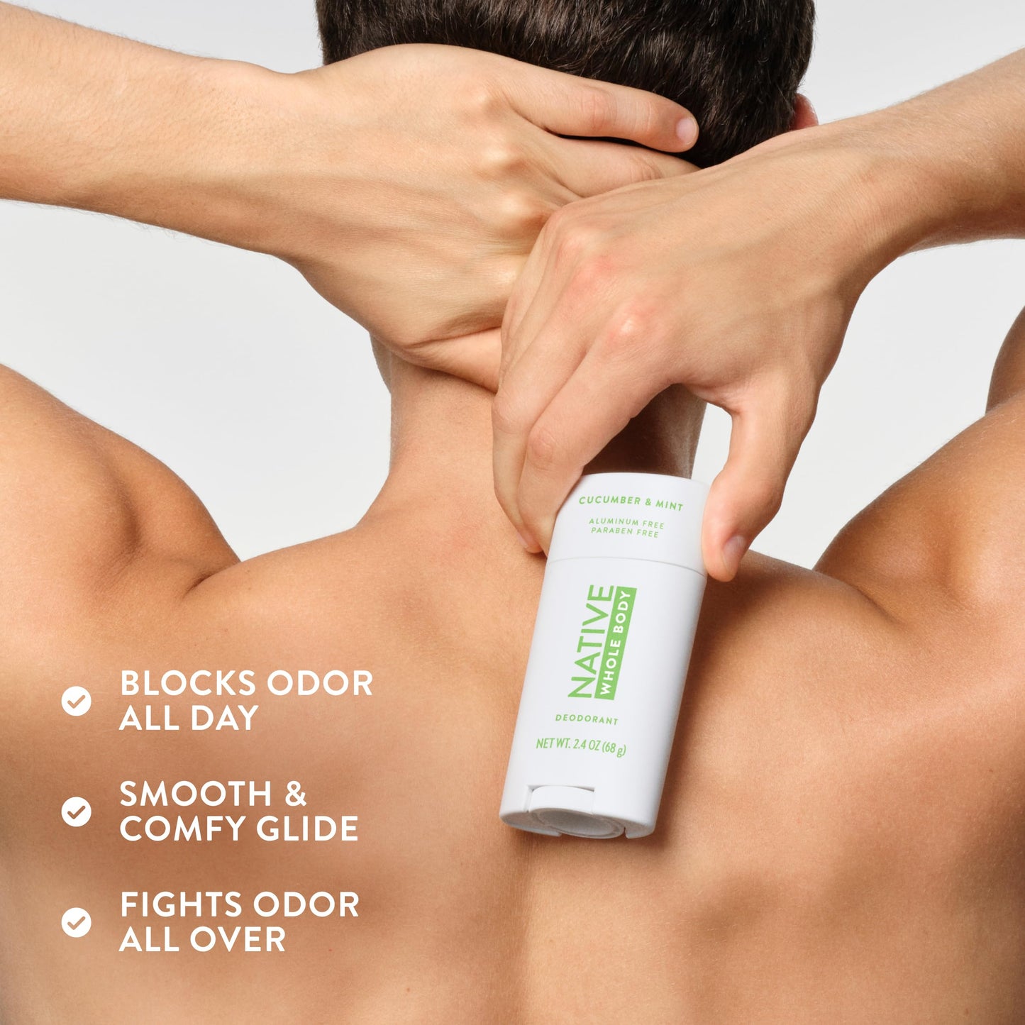 Native Whole Body Deodorant, Cucumber & Mint Scent, 72 Hour Odor Protection for Pits, Privates & More, Aluminum Free Deodorant for Men & Women with Coconut Oil & Shea Butter, 2.3oz