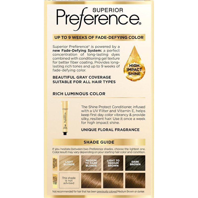 L'Oreal Paris Hair Color - Superior Preference Fade-Defying + Shine, 6.5G Lightest Golden Brown