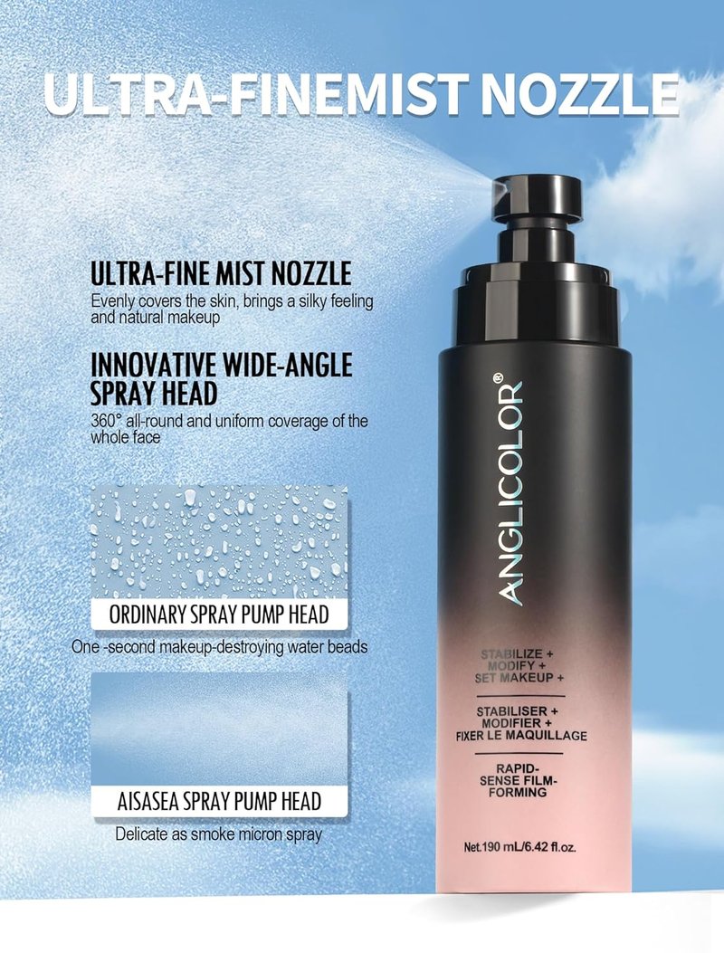 Anglicolor Matte Setting Spray - Long Lasting Face Mist for Oil Control | 6.42 Fl. Oz Hydrating Formula