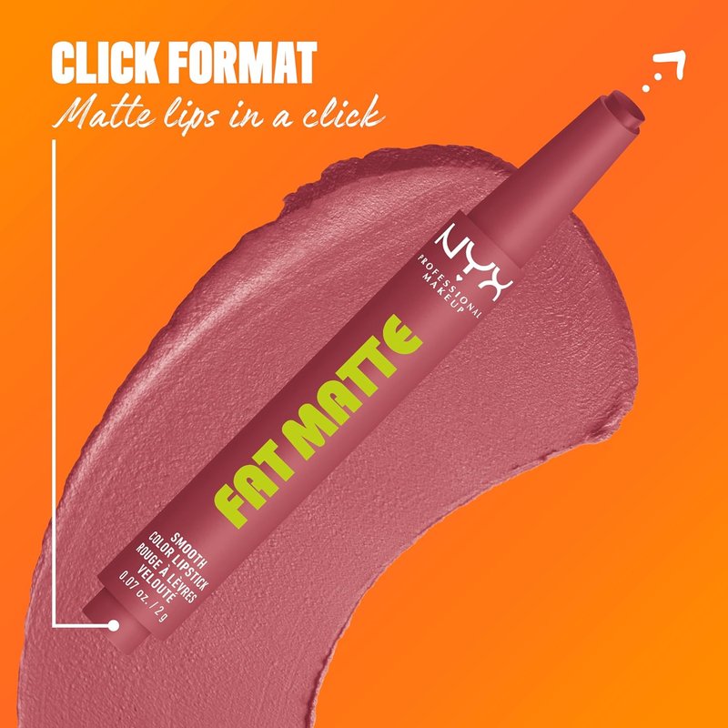 NYX PROFESSIONAL MAKEUP Fat Matte Lipstick - Pigmented, Smoothing & Non-Drying Lip Crayon | Long Lasting Vegan Makeup - Blush Blanket (Mauve)