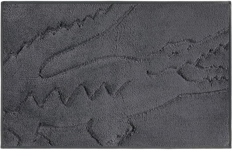 Lacoste Heritage Bath Rug – Ultra Soft Quick-Dry Microfiber and Tufted, Super Absorbent with Non-Slip Backing, Signature Crocodile Embossed Design and Stylish Bathroom Mat 20"x32" – Meteorite