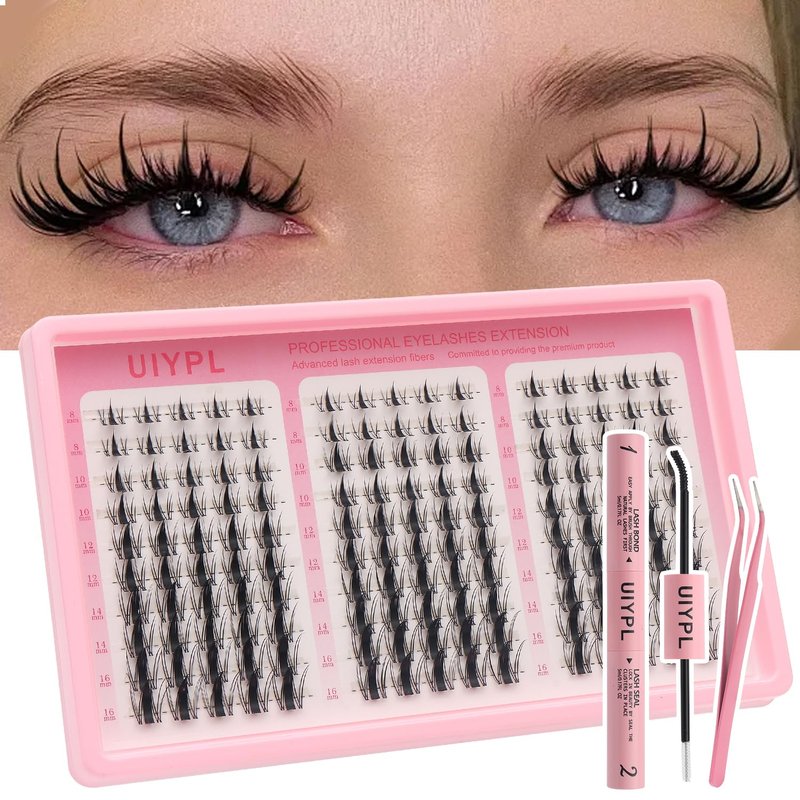 Skiennix Lash Clusters Kit | Volume Eyelash Extensions with Adhesives - 150 Pcs Aesthetic Set