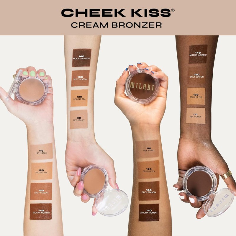 Milani Cheek Kiss Cream Bronzer - Vegan Soft Matte Finish | 110 Hey Honey, Lightweight Glow