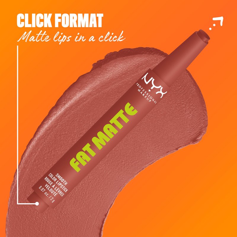 NYX PROFESSIONAL MAKEUP Fat Matte Lipstick, Pigmented, Smoothing, & Non-Drying Lip Crayon, Long Lasting Lip Makeup, Vegan & Cruelty Free - Rose Robe (Rose Nude)