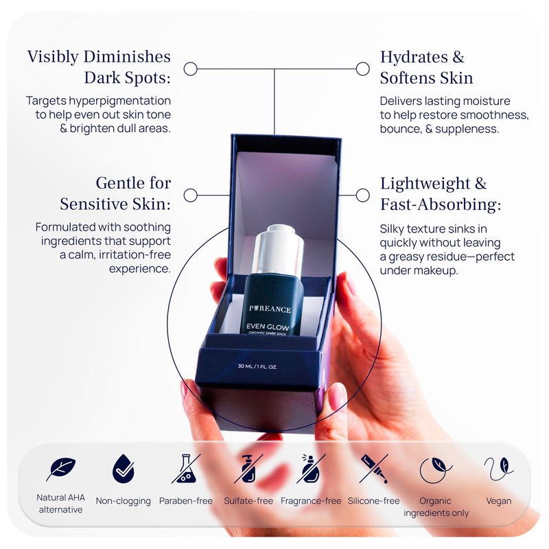 Even Glow - Organic Vitamin C Serum for Dark Spots on Face - Dark Spot Corrector, Dark Spot Remover for Face & Body - with Kakadu Plum Extract, Maple Leaf Extract, Aloe Leaf Juice & More - 1 Fl Oz