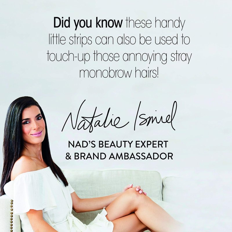 Nad's Facial Wax Strips - Hypoallergenic All Skin Types - Facial Hair Removal For Women - At Home Waxing Kit with 20 Face Wax Strips + 4 Calming Oil Wipes + Skin Protection Powder, (Pack of 2)
