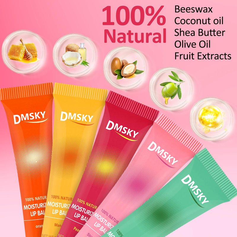 Dmsky Lip Gloss Bulk 12 Pack, Hydrating Squeeze Clear Lip Gloss Set with Shea Butter, Moisturizing High Shine Glossy Lip Oil for Dry Chapped Lips-12 Flavors
