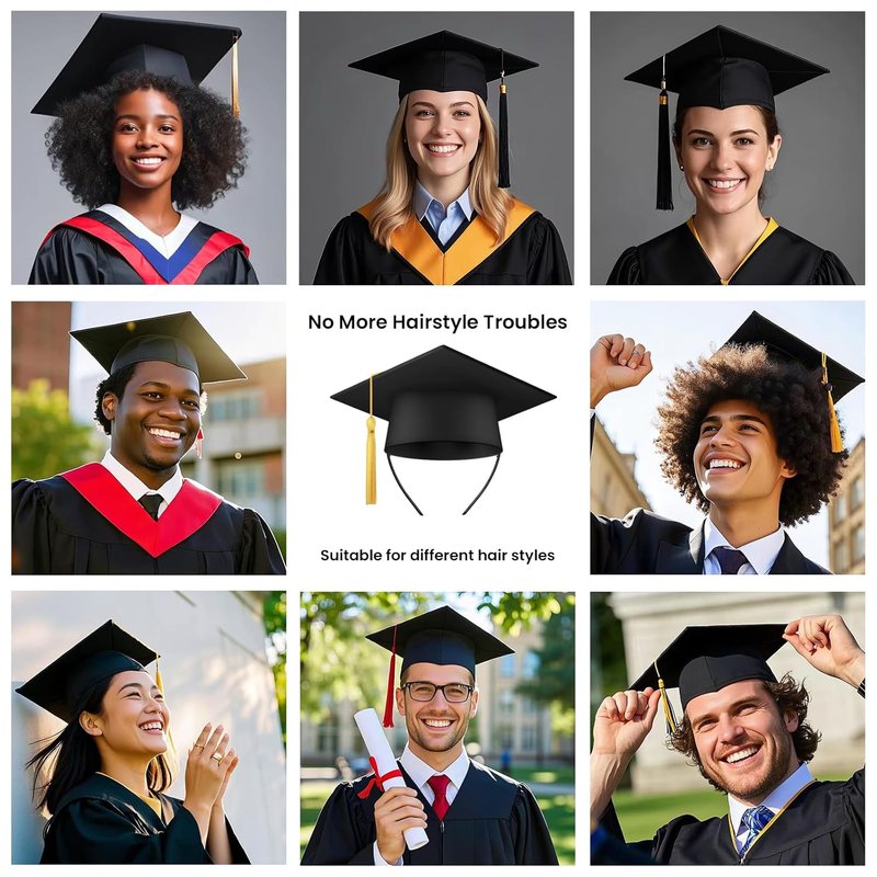 Skiennix Graduation Cap Headband - Secure Hair Style with Cap Insert | Perfect Graduation Gift