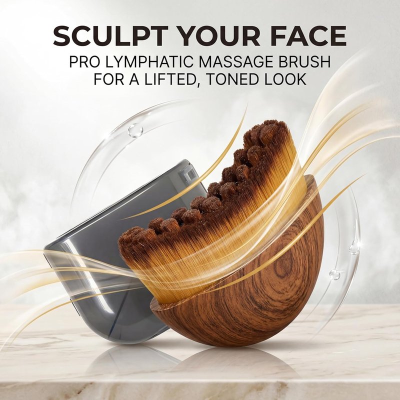 Lymphatic Drainage Face Brush - Professional Contour Massager for Anti-Puffiness & Sculpting | Boost Skincare Absorption