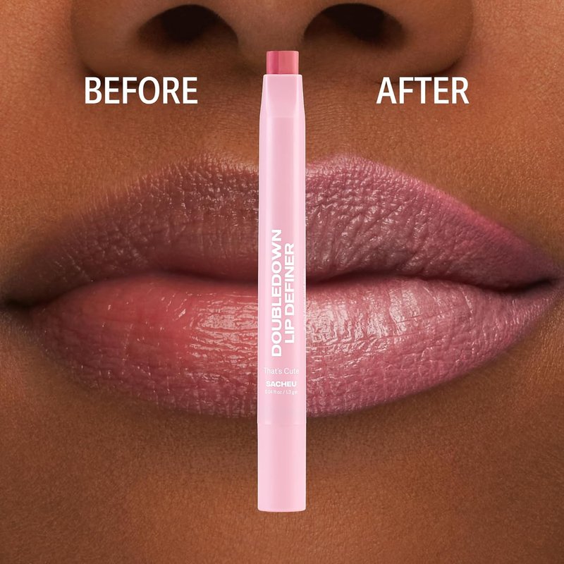 DoubleDown Lip Definer - 2-in-1 Hydrating Lip Liner & Balm with Avocado Oil | Creamy Satin Finish, Buildable Color