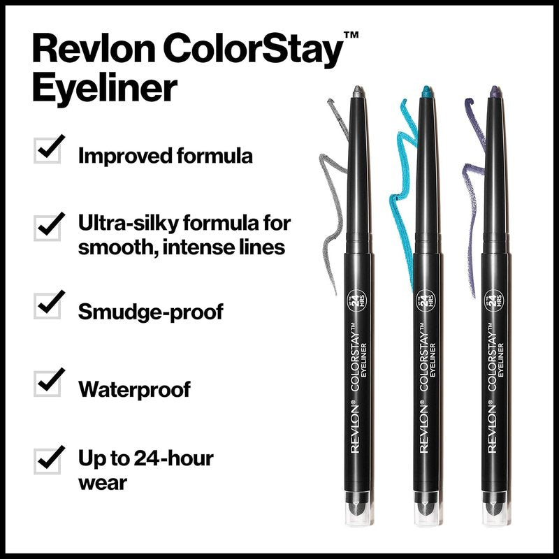 Revlon ColorStay Waterproof Eyeliner Pencil - Smudge-Proof Eye Makeup in 210 Teal | 0.01 oz