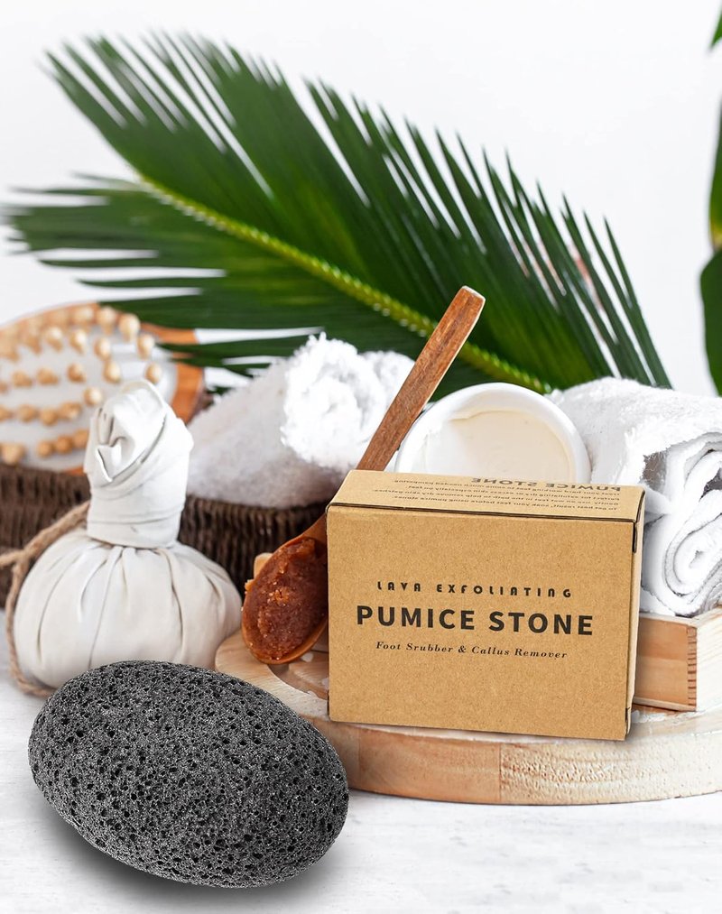 Maryton Natural Pumice Stone for Feet - Lava Foot Exfoliator Scrubber Pedicure Tools, Dead Skin Corn Callus Remover for Feet and Hands, 2 Count