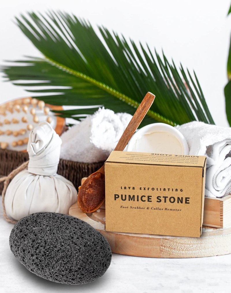 Maryton Natural Pumice Stone for Feet - Lava Foot Exfoliator Scrubber Pedicure Tools, Dead Skin Corn Callus Remover for Feet and Hands, 1 Count