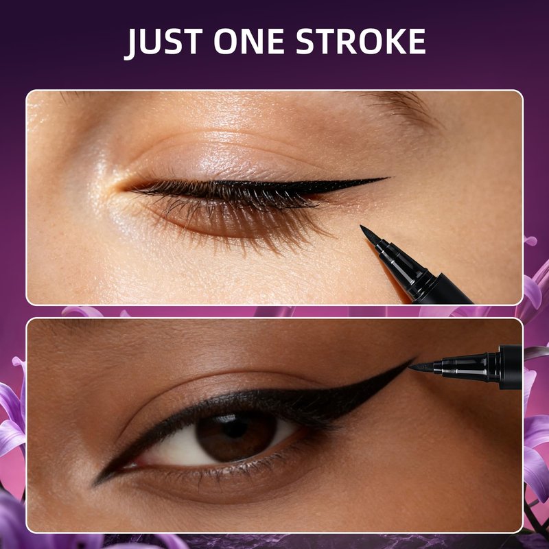 Black Eyeliner, Liquid Eyeliner Waterproof with Ultra Fine Brush, Quick Drying, Smudge Resistant, Eye Liner Intense Pigment Liquid Pen for Long Lasting Satin Finish, Cruelty-Free, Vegan, 0.042 Fl Oz