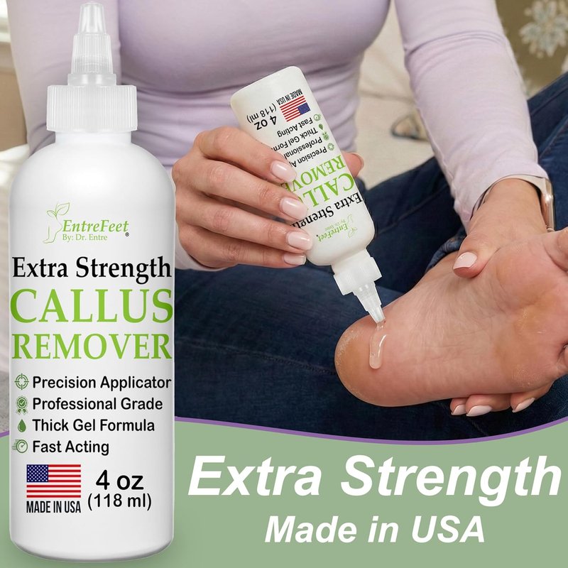 Dr. Entre's Callus Remover Gel - Extra Strength Foot Care Solution for Smooth Feet | 4 oz